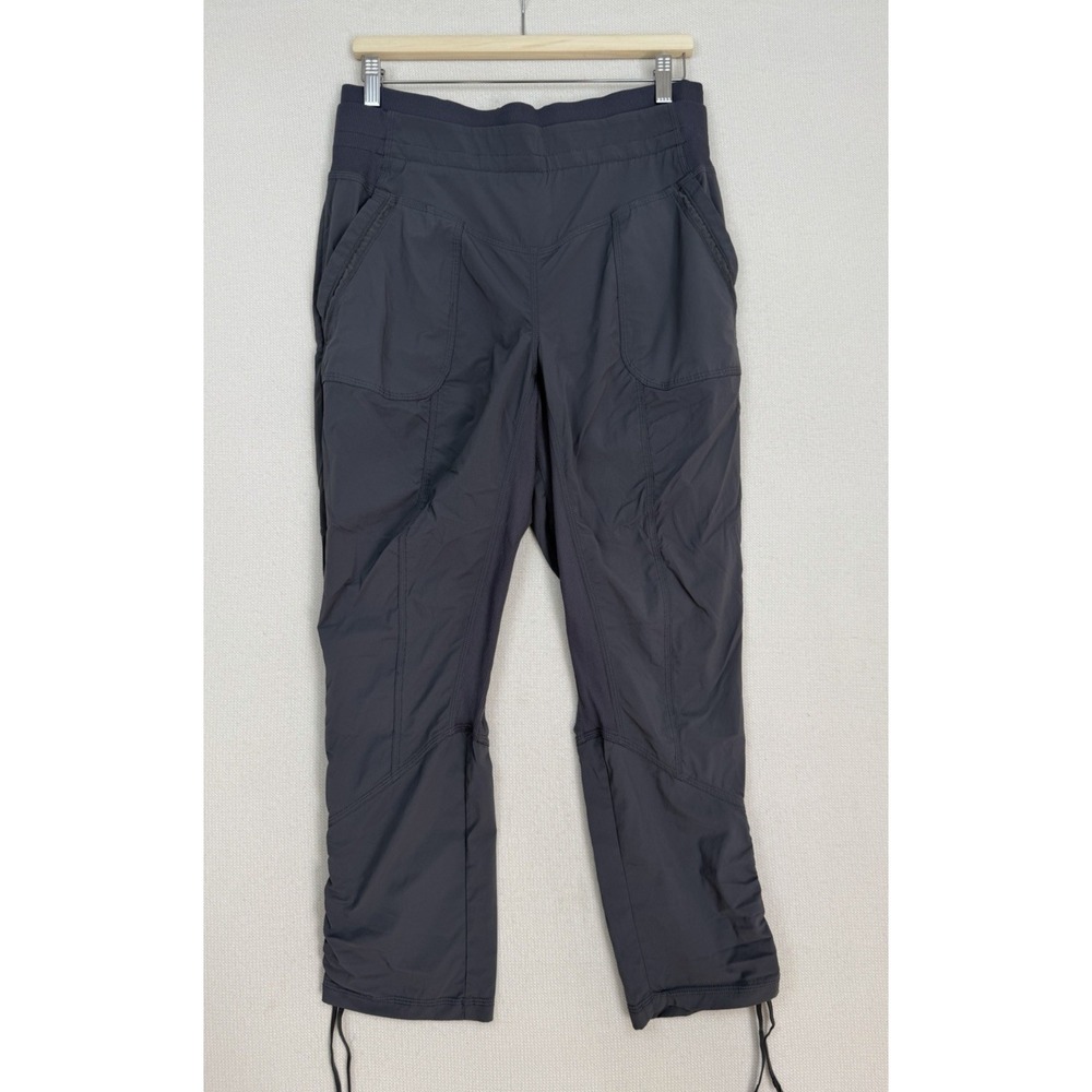 Indygena Women's Gray Hiking Outdoor Pants Size Medium Travel Pull‎ Up Cord Hems